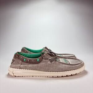 Hey Dude Wendy Annex Rodeo Grey Slip On Loafers Shoes 22323412 Women's Size 9